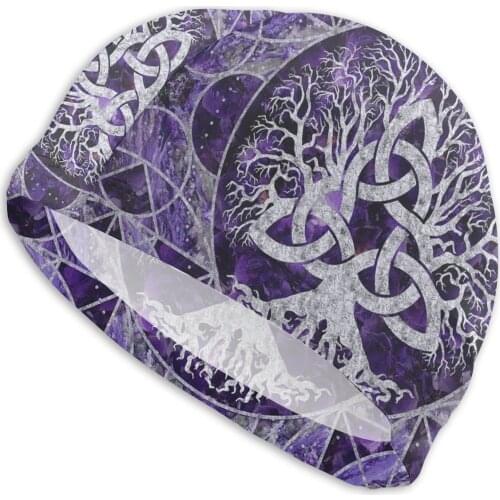 Mens Viking Fathor Swimming Cap Tree Of Life Triquetra Bath Hats Swimwear For Swim in the Pool