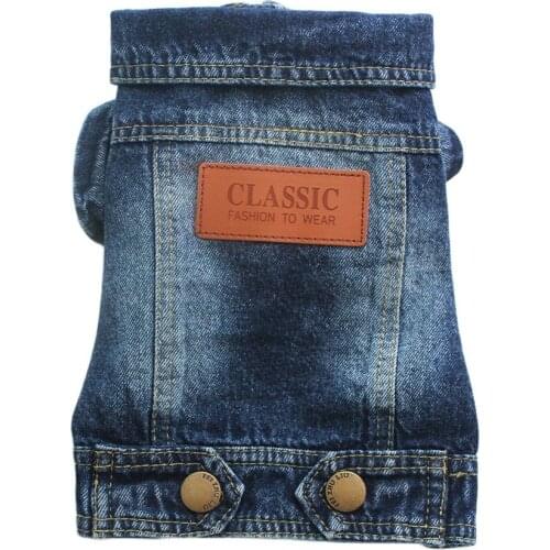 Boy Pet Puppy Jean Coat Dog Cat Denim Jacket Outfits Pet Puppy Spring/Autumn Clothes Apparel 5 Sizes