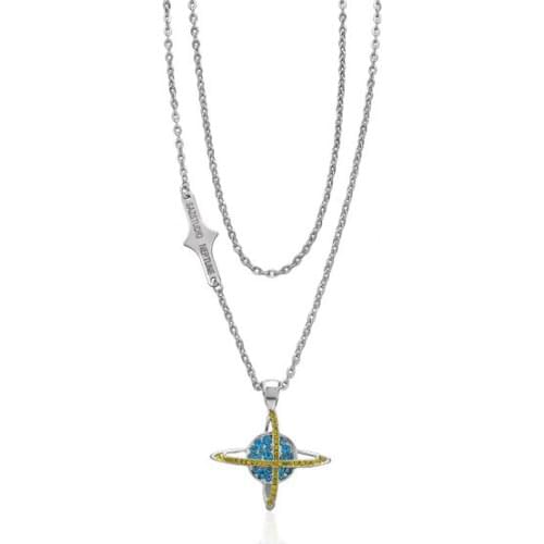 Ins Hip-hop Design Planet Universe Necklace Retro Double-layer Tide Brand Men and Women Accessories