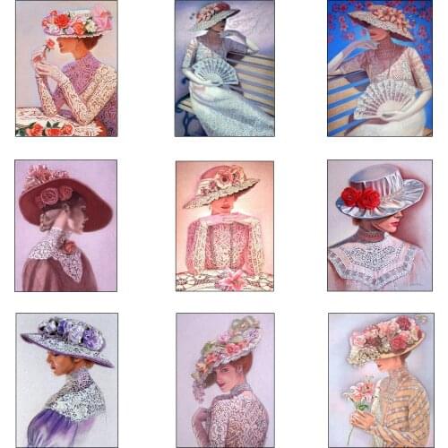 Kexinzu Full Square Round Diamond 5D DIY Diamond Painting "Fashion lady" Diamond Embroidery Cross Stitch Rhinestone Mosaic XY055