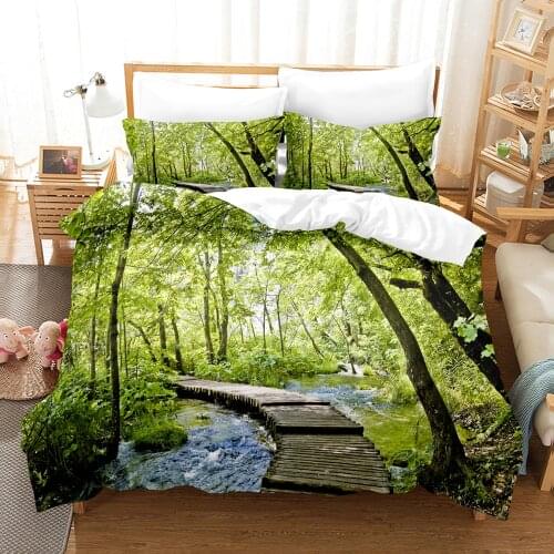 Beauty Tree Road Bedding Set Single Twin Full Queen King Size Tree Road Sky Bed Set Childrens Kid Bedroom Duvetcover Sets 027