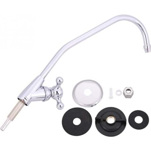 1/4'' Zinc Alloy Kitchen Faucet Tap Chrome Reverse Osmosis RO Drinking Water Filter 360 Degree Rotation Design Goose Neck Faucet
