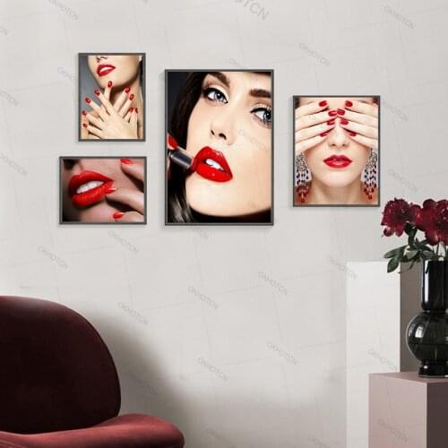 Beauty Nail Shop Wall Art Poster Beauty Eyelash Makeup Canvas Painting Picture for Living Room Decor
