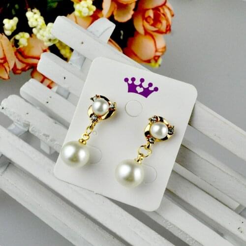 Hot Sale Square Ring Earring Cards 3.8x4.8cm White Paper Jewelry/Earring Display Packaging Card Tag/Label 200pcs/lot