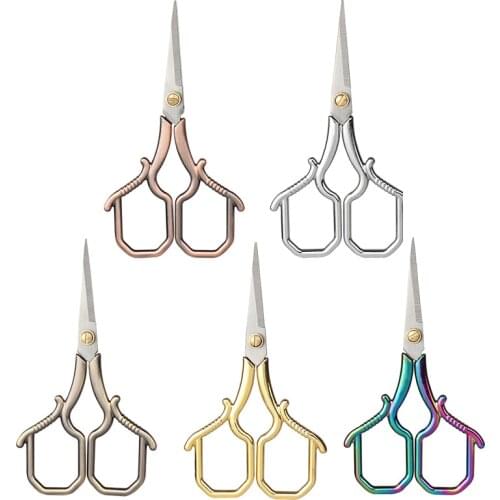 LMDZ 1Pcs Retro Scissors Antique Stitch Craft DIY Vintage European Thread Embroidery Sewing Supplies Tailor Scissors Tool