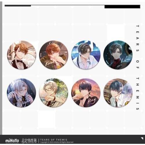 Love Game Tears of Themis Cosplay Diy Metal Badge Anime Accessories Artem Marius Vilhelm Xiayan Tinplate Brooch Xmas Kids Gift