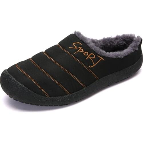 Men and Women Winter Slippers Fur Slippers Warm Fuzzy Plush Garden Clogs Mules Slippers Home Indoor Couple Slippers