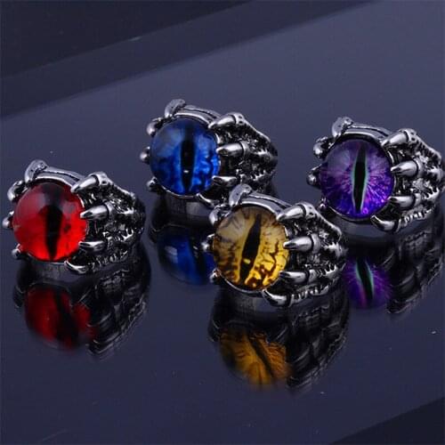 Wholesale 5 Pcs 2021 Creative Evil Eye Rings Four Colors Metal Finger Accessories for Men Womens Personality Jewelry Gifts