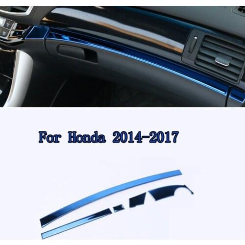 Car Dashboard Trims for Honda Accord 2014 2015 2016 2017 9th Accord Stainless Steel Interior Accessories