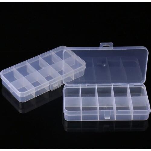 Plastic Storage Jewelry Box Compartment Adjustable Container for Beads earring box for jewelry rectangle Box Case Clip Holder
