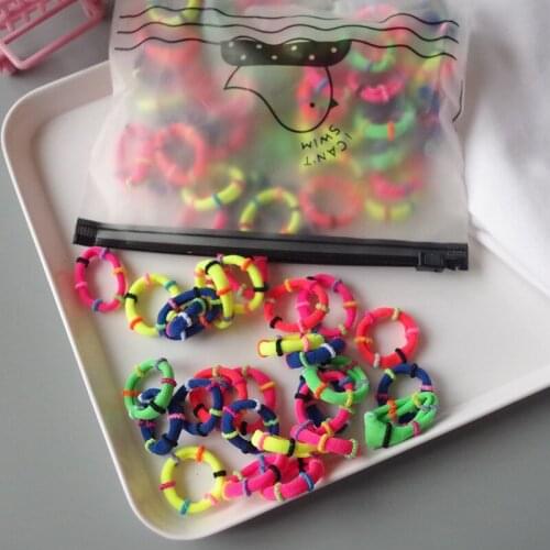 100PCS New Cute High Stretch Colour Princess Headwear Kids Elastic Hair Bands Children Ropes Girls Accessories Baby Headdress