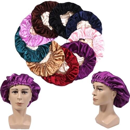Adjustable Silk Satin Hair Cap For Sleeping Haircare Women Headwear Night Hat