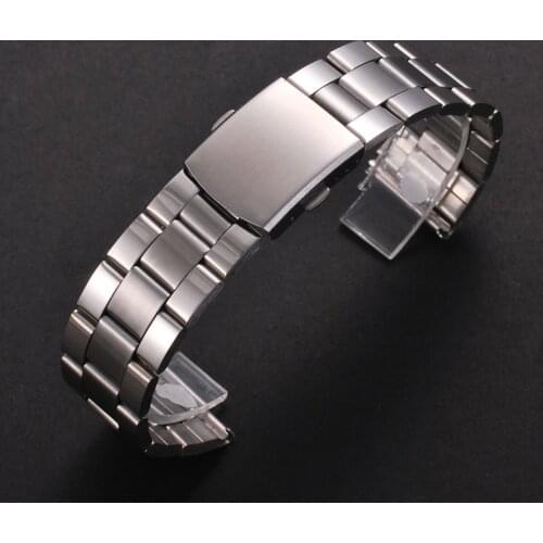 Stainless Steel Watch Strap Wrist Bracelet Silver Color Metal Watchband with Folding Clasp for Men Women 12/14/16/18/20/22mm