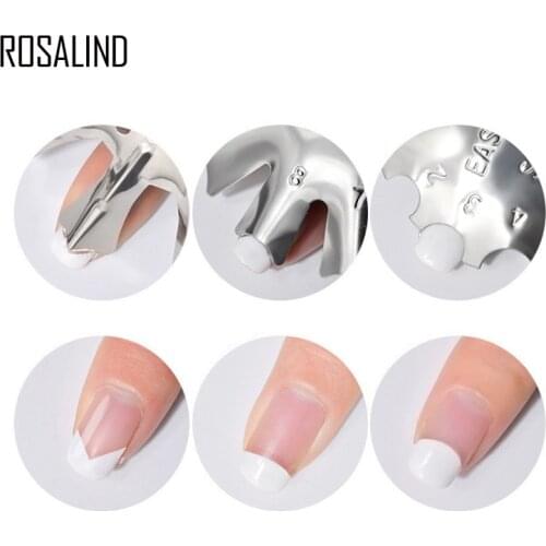 ROSALIND Template 1PCS French Manicure Modeling Shaping Stainless Stamping Plates For Crystal Nails Making Art manicure Tools