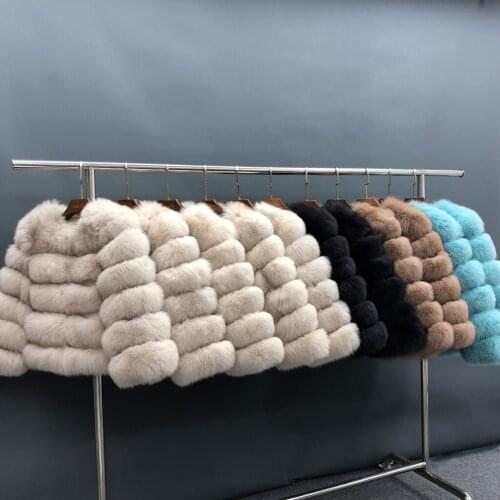 Real Fox Fur coat Thick Warm Fox Fur Jacket Women Winter Short-Length Jacket