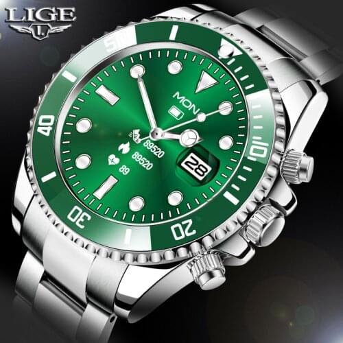 LIGE Smart Watch Men Bluetooth Call Custom Dial Full Touch Screen Waterproof Smartwatch For Android IOS Sports Fitness Tracker