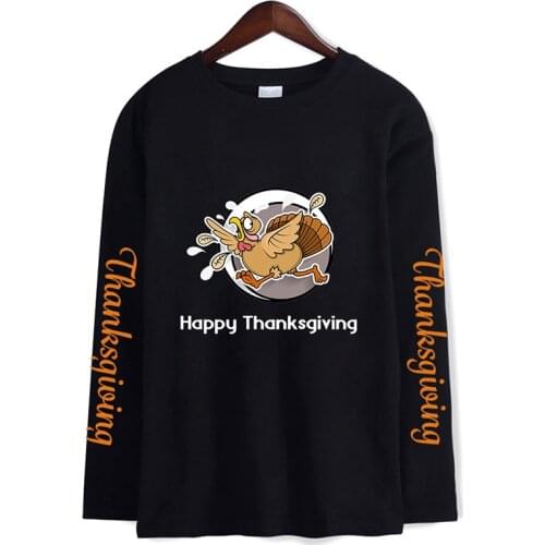 Happy Thanksgiving Day Funny T-shirts Fashion Men Women T Shirts Tee Shirt Homme Long Sleeve T-shirt Sweatshirts Sportswear Tops