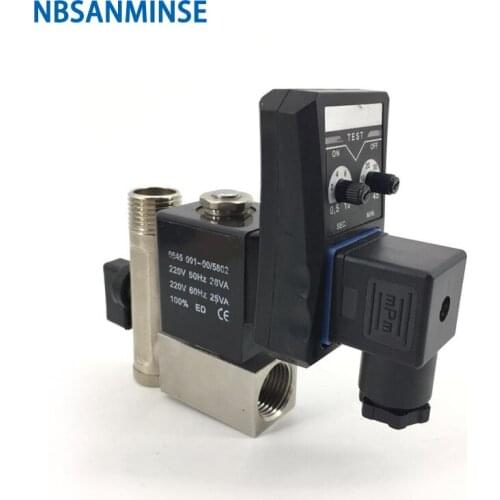 SR - E-15 Electronic Drain Valves 1/2 " Air Compressor Stainless Steel SS304 Valve E Type DC24V AC220V 2.0Mpa Drain Valve Sanmin