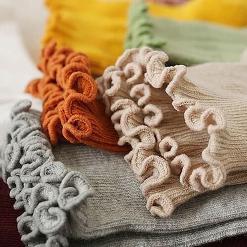 1 Pair Women Lady Socks Lace Solid Color Breathable Elasticity for Spring Autumn NOV99