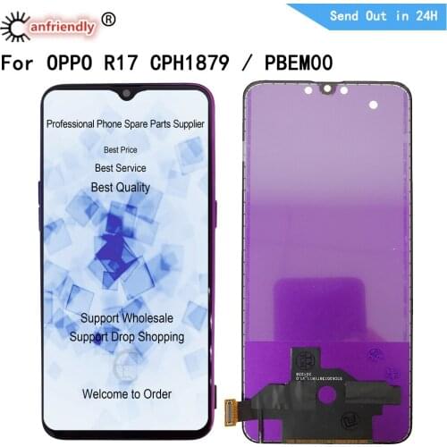 6.4" OLED LCD For OPPO R17 CPH1879 PBEM00 LCD Display Touch Panel Screen Digiziter Sensor With Frame Assembly Replacement