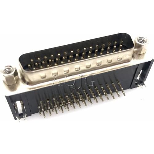 1PCS DB44 MALE PCB Mount serial port CONNECTOR RIGHT ANGLE D-Sub CONNECTORS 44pin plug jack Adapter 3 Rows 44 PIN 44p