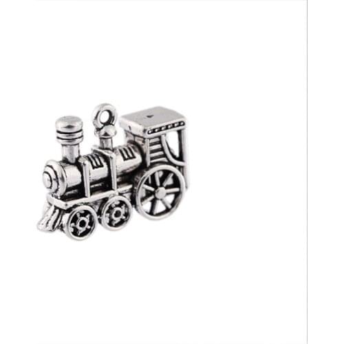 1Pcs 21x28mm 3D Retro Steam Locomotive Charms Antique Silver Color Pendant Findings Diy Steampunk Accessories Handmade Jewelry