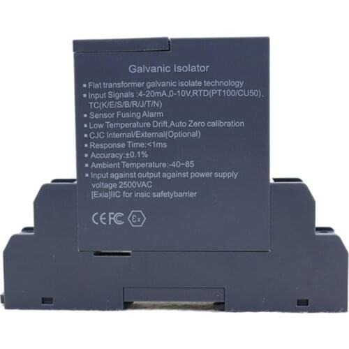 1 in 1 out 0.1% strong isolation 4 20ma signal input 0-10v signal output converter analog signal converter isolator