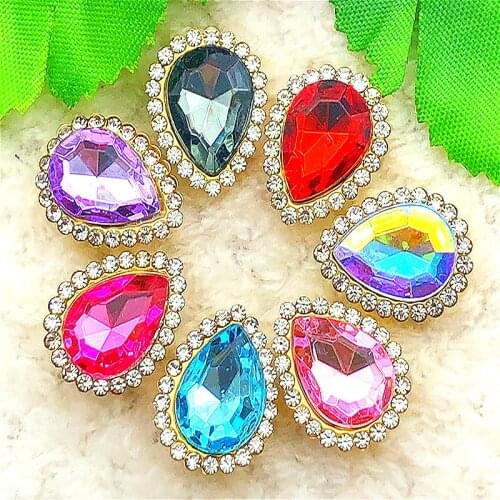 12PCS 14*18mm Water Drop Flatback Crystal Rhinestone Wedding/Clothes Wedding Art Decoration DIY