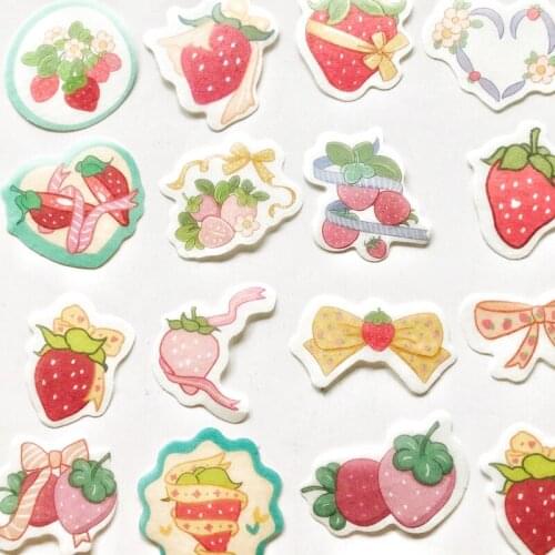 45 pcs stickers Cute Strawberry Garden Decorative Stickers Notebook Diary Decoration For Book Computer Cups