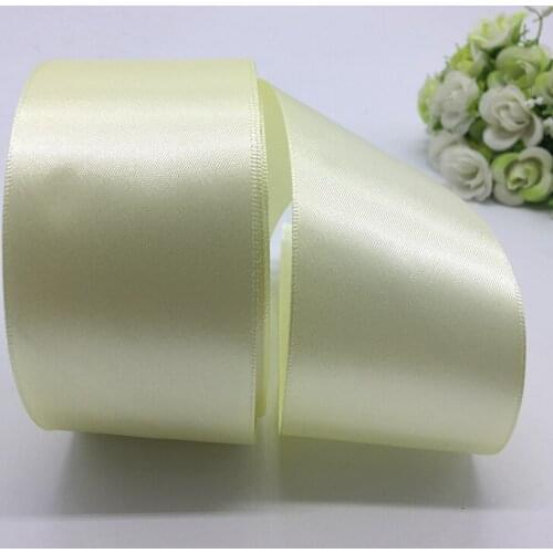 5Yards/lot 50mm Cream Satin Ribbon Bow Craft Decor Wedding Christmas Party Decoration DIY Craft Sewing Supplies