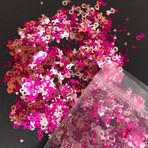 50g/Bag 3D Ultrathin Pink Ribbon/Puzzles/Cute Mouse Nail Glitter Sequins For Nail Art Decoration Nail UV Gel Flakes Powder BZY67
