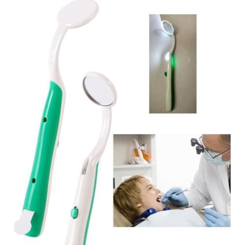 50pcs Teeth Diagnostic-tool Dental Oral Teeth Whitening Mirror LED Light Reusable Bright Durable Dental Mouth DHL