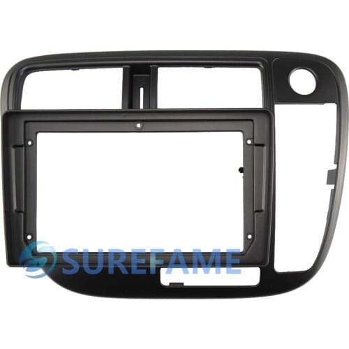9 inch Car Fascia Radio Panel for 1998-2000 Honda Civic (Right Wheel) Dash Kit Install Facia Console Bezel Adapter Plate Trim