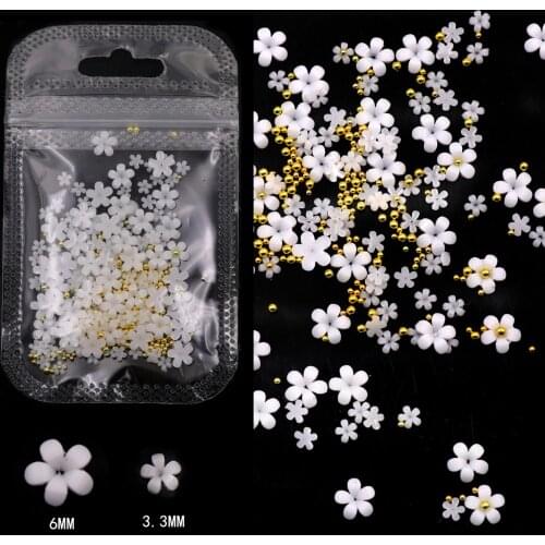 2g Acrylic Flower Nail Art Decoration Mixed Size White Rhinestones Silver Gem Manicure Tool Accessories For DIY Nail Design