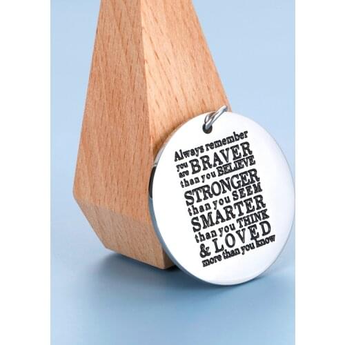 Encouragement Keychain You are braver Gifts for Daughter From Dad Mom To Adult Daughter Gifts for Girl Birthday Christmas Gifts