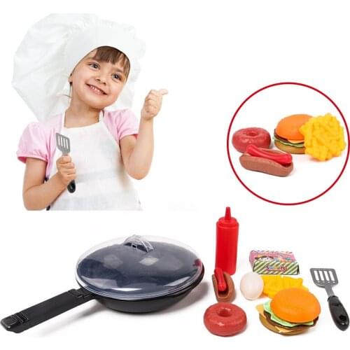 Childrens Mini Kitchen Toy Play House Puzzle Toy Birthday Present Educational Toy Children toy kitchen wok burger hot dog set 5