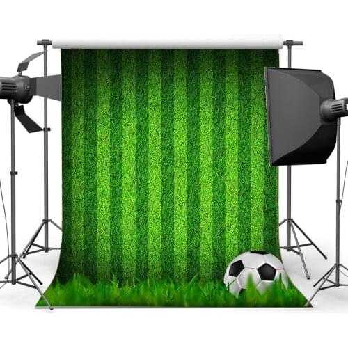 Football Backdrop Indoor Stadium Green Grass Meadow Stripes Wallpaper