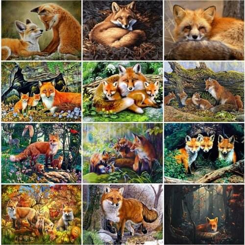 EverShine Diamond Painting Full Square Animal Rhinestones Art Diamond Mosaic Fox Bead Embroidery Needlework Handmade Hobby Gift