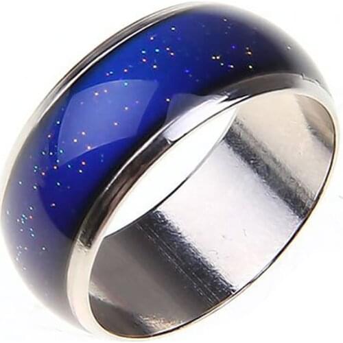 Stainless Steel Ring Changing Color Mood Rings Feeling / Emotion Temperature Ring Wide 6mm Smart Jewelry Men Women Unisex Gifts