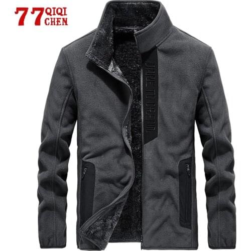 Bomber Military Jacket men casual Thicken Parka Coat Winter Fleece Warm Outwear Tactical Army Stand collar Jackets Plus Size