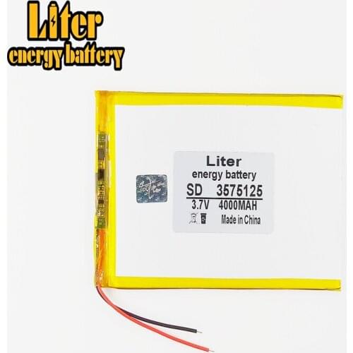 3.7V 4000mah 3575125 Polymer Lithium Li-Po Rechargeable Battery For GPS DVD PAD e-book tablet pc power bank video