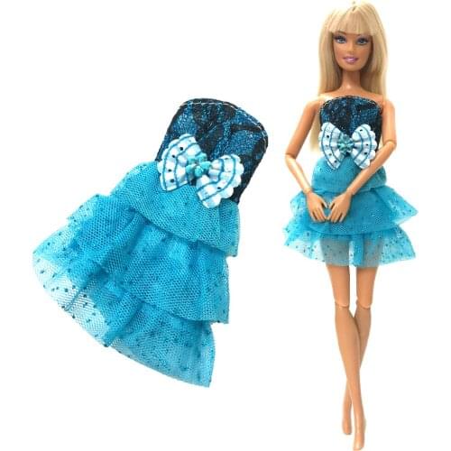 NK One Set Newest Doll Dress Beautiful Party Concise style Clothes Top Fashion Dress For Barbie Noble Doll Best Girls' Gift 4X