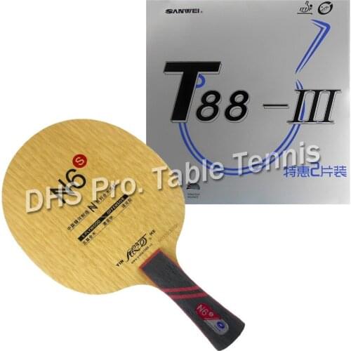 Pro Table Tennis PingPong Combo Racket YINHE N-6 upgrade version N6S with 2x Sanwei T88-III Rubbers Shakehand long handle FL