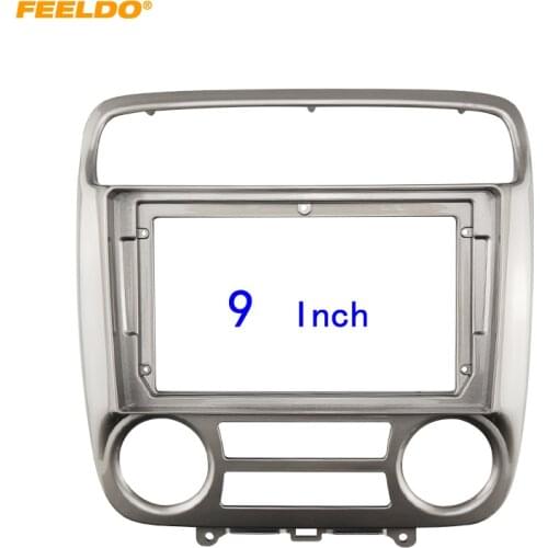 FEELDO Car 2Din Audio Face Plate Fascia Frame Honda Stream 01-04 9" Big Screen Radio Stereo Panel Dash Mount Refitting Kit