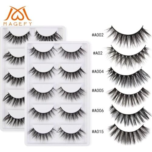 13styles 5 pairs eyelashes 3d mink lashes natural long 1 box mink eyelashes 1cm-1.5cm 3d false eyelashes full strip lashes