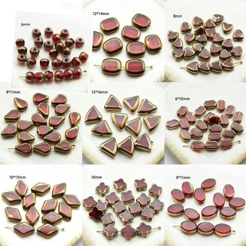 Luck Leaf Siam Through hole bead Glass crystal Crystal stone flat back Rhinestone Loose Siam Garment Beads For Jewelry Accessori