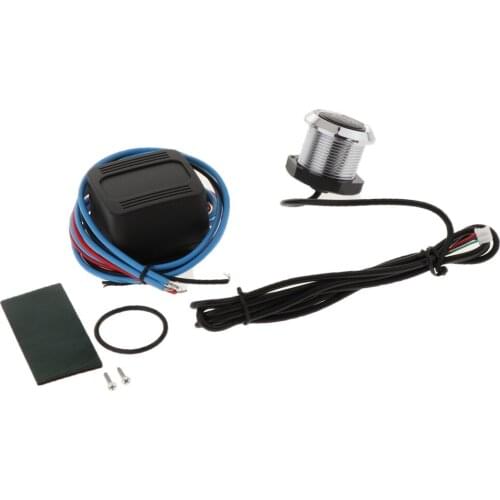 Universal 12V Car Vehicle Engine Start Push Button Switch Ignition Starter Kit Blue LED