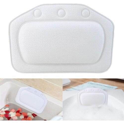 Bath Spa Pillow 3 Suction Cup Mount PVC Spongy Relaxing Bathtub Cushion Neck Back Comfort Support Relaxing Tool