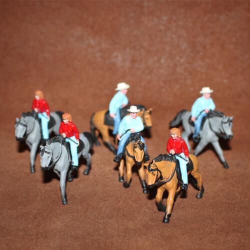 Western Cowboy Miniature Accessories Horse Riding Scene Decoration Fairy Garden Riding Woman Action Figure Figurine Model Toys
