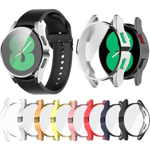 Plating Protection Case For Samsung Galaxy Watch4 44mm 40mm Watch 4 Electroplating Band sleeve TPU Bumper Screen Protector Cover
